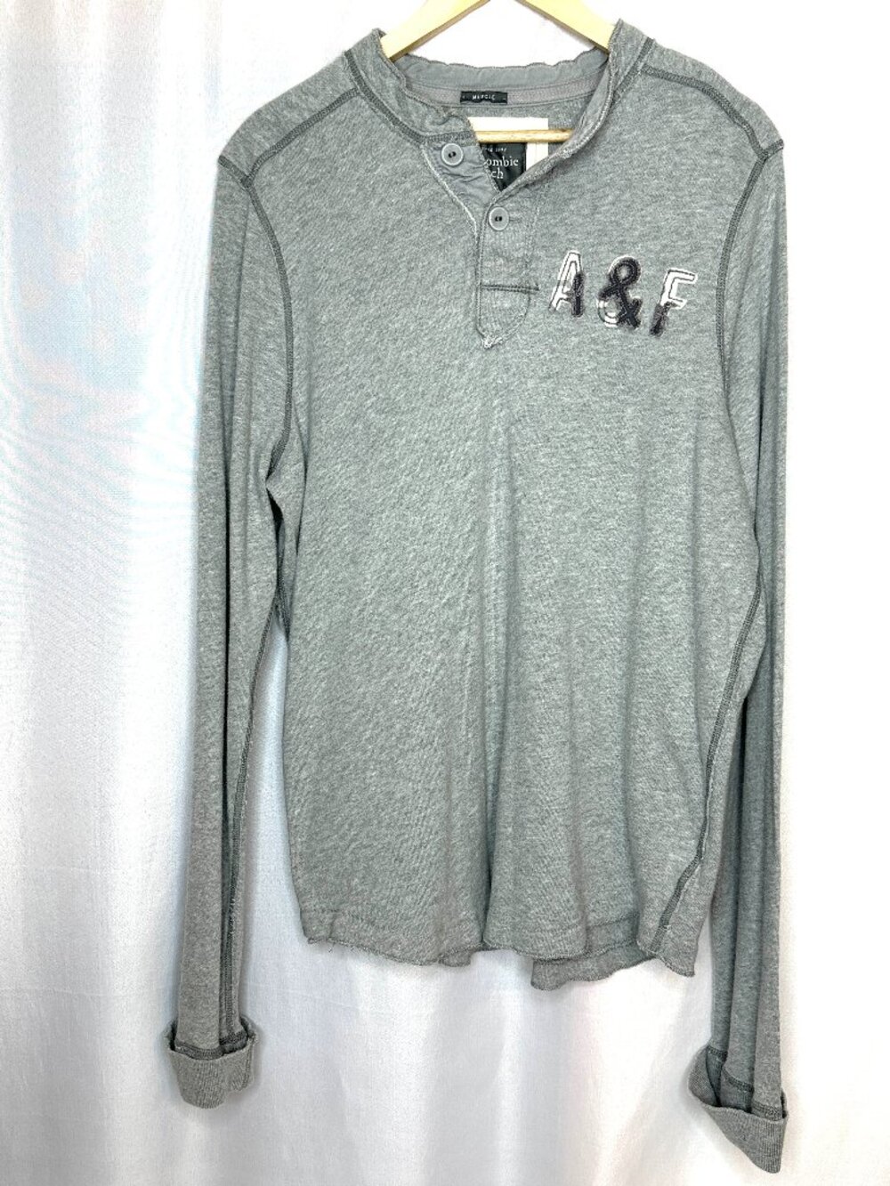 Vintage Abercrombie & Fitch Mens‎ Long Sleeve Shirt, 2XL Y2K Preppy Muscle Fit